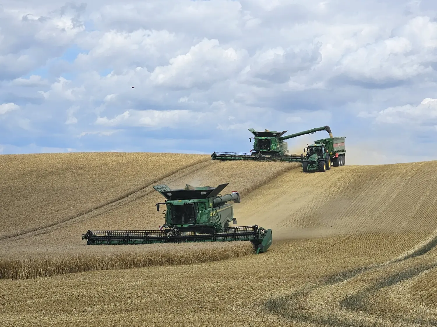 Agrargesellschaft Uckerland mbH, Landmaschinen beim Ernten